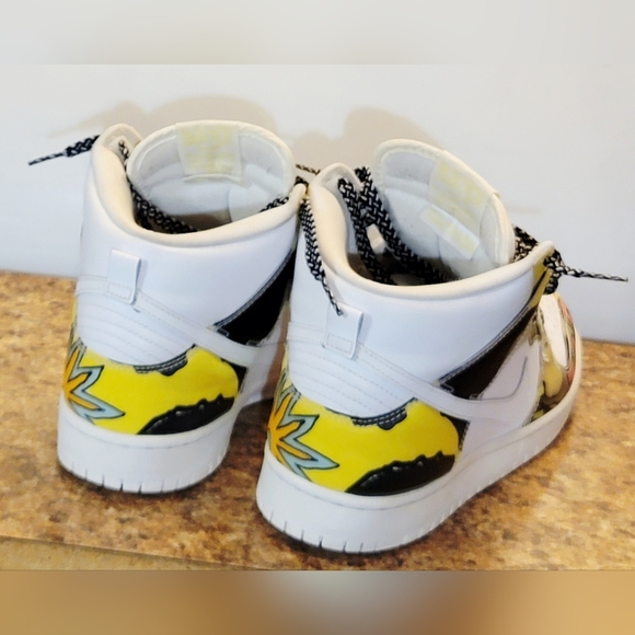 Nike Dunk High Premium SB QS 'De La Soul' 748751-177 Size 9 Mens White/Firefly - Picture 6 of 8